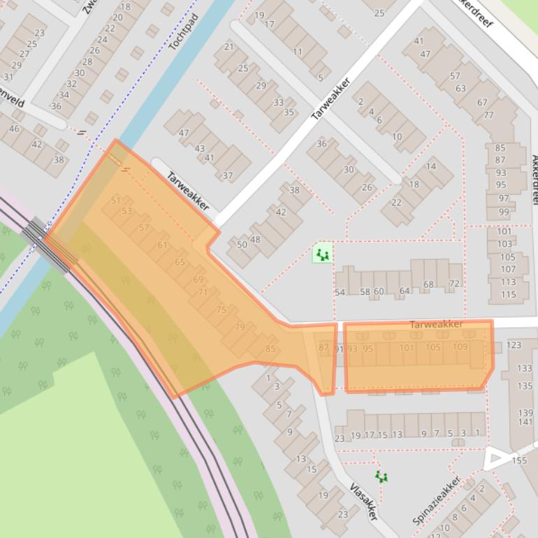 Kaart van postcodegebied 2723TB.