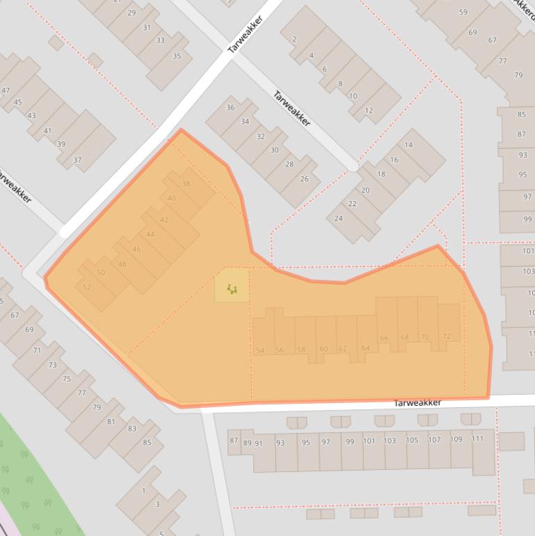 Kaart van postcodegebied 2723TE.