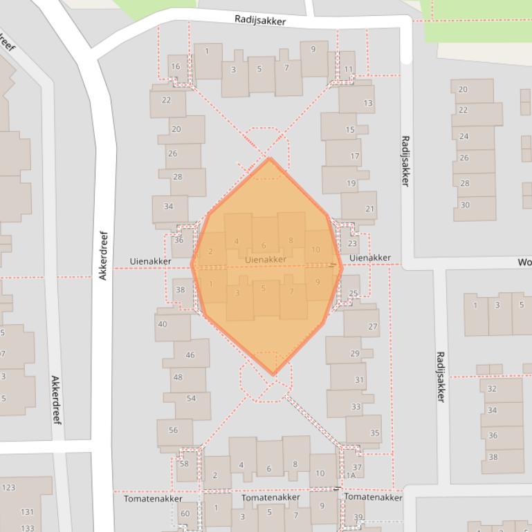 Kaart van postcodegebied 2723TH.