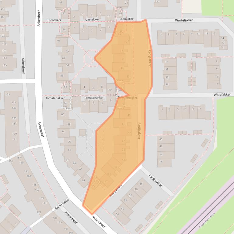 Kaart van postcodegebied 2723TK.