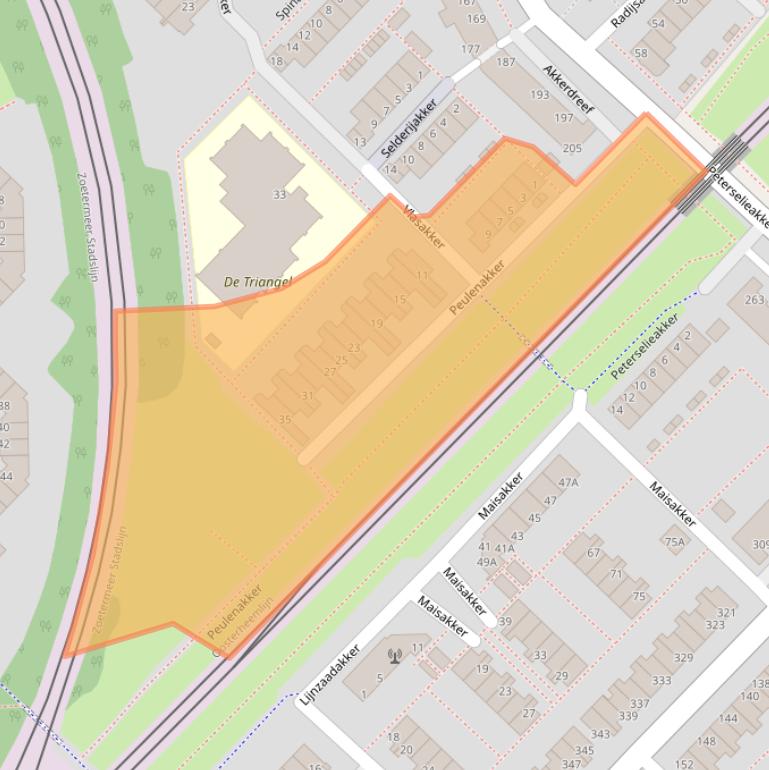 Kaart van postcodegebied 2723TT.