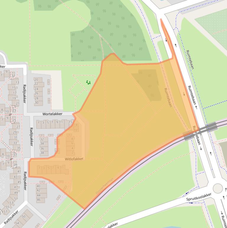 Kaart van postcodegebied 2723TW.