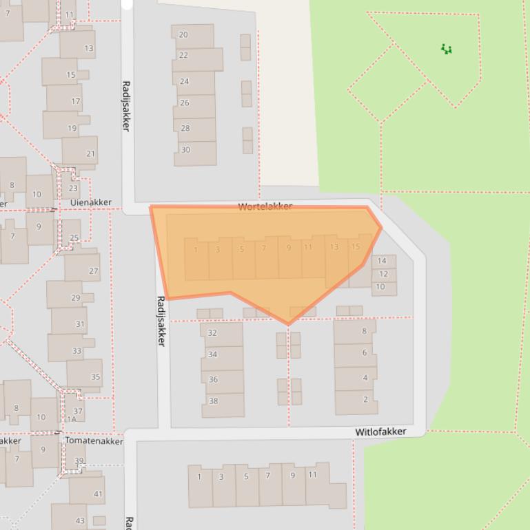 Kaart van postcodegebied 2723TX.