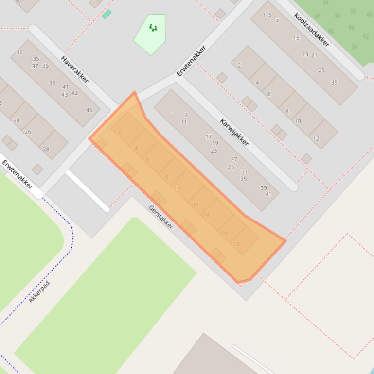 Kaart van postcodegebied 2723VD.