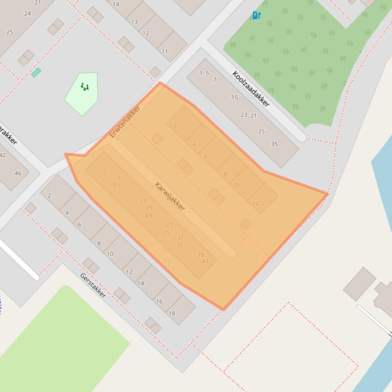 Kaart van postcodegebied 2723VE.