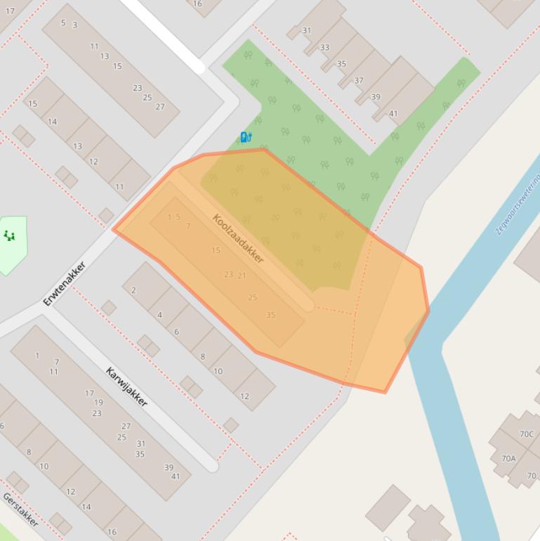 Kaart van postcodegebied 2723VG.