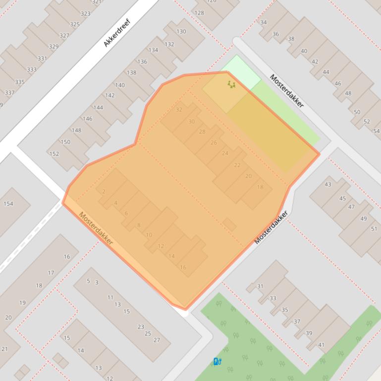 Kaart van postcodegebied 2723VJ.