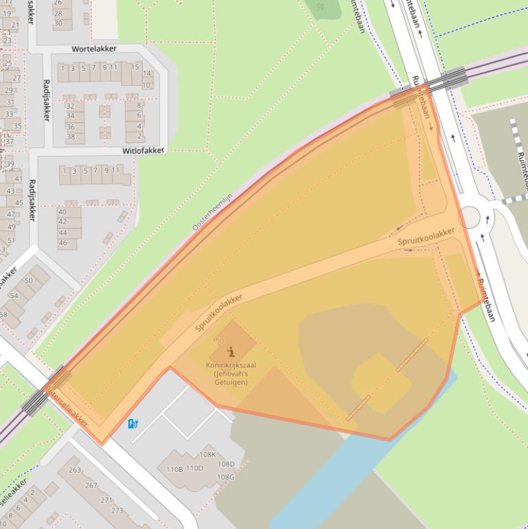 Kaart van postcodegebied 2723VN.