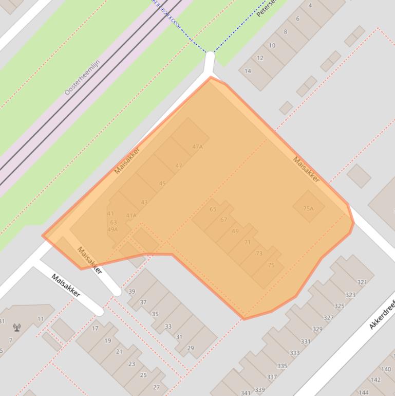 Kaart van postcodegebied 2723VT.