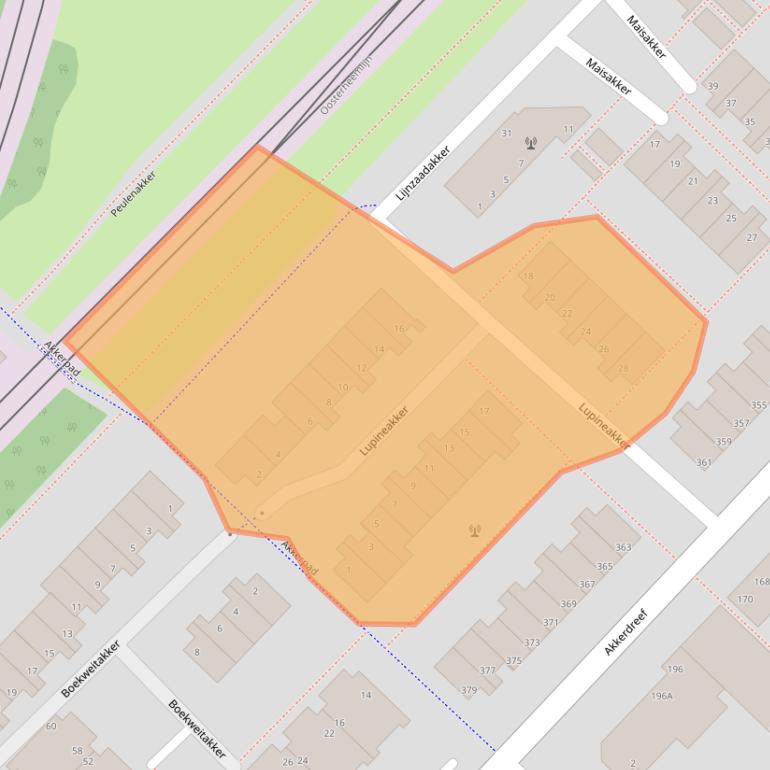 Kaart van postcodegebied 2723VV.