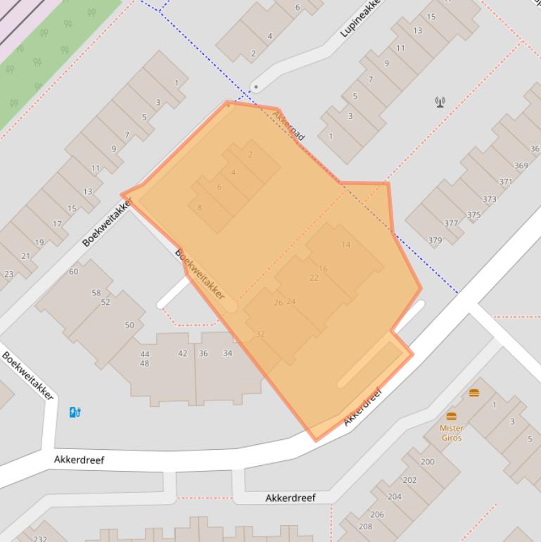 Kaart van postcodegebied 2723VX.