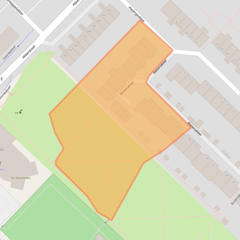 Kaart van postcodegebied 2723XD.