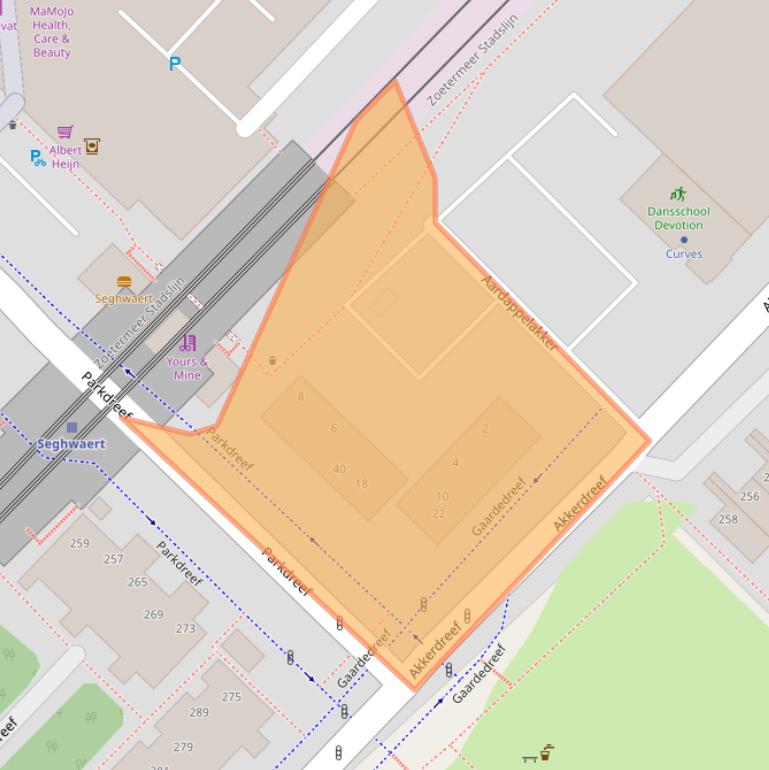 Kaart van postcodegebied 2723XG.