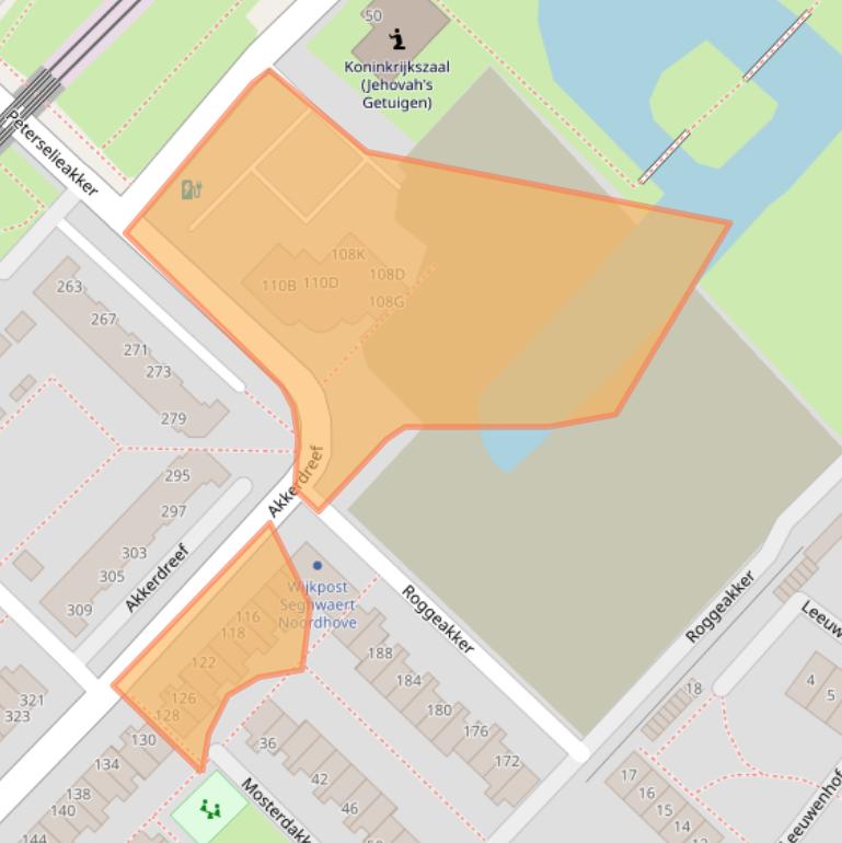 Kaart van postcodegebied 2723XK.