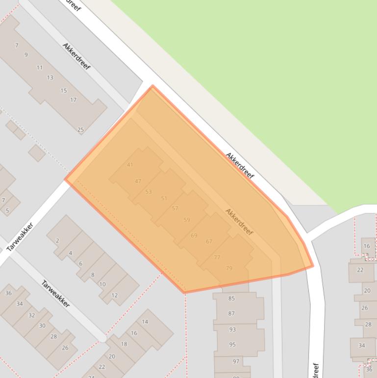 Kaart van postcodegebied 2723XR.