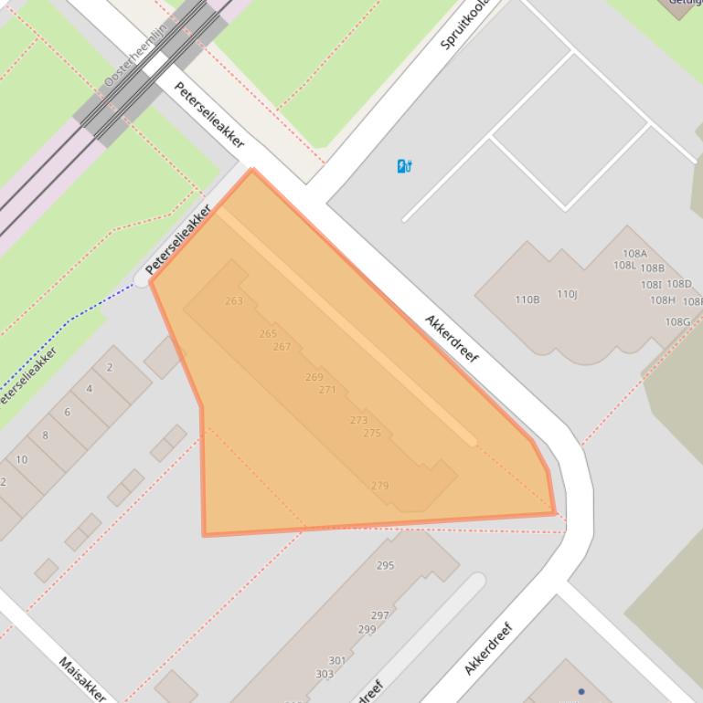 Kaart van postcodegebied 2723XW.