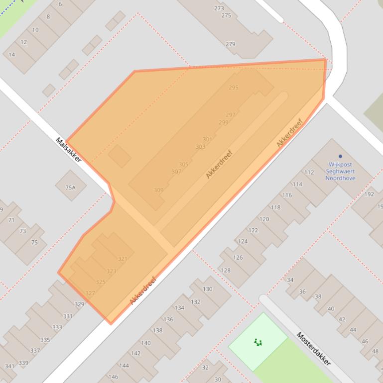 Kaart van postcodegebied 2723XX.