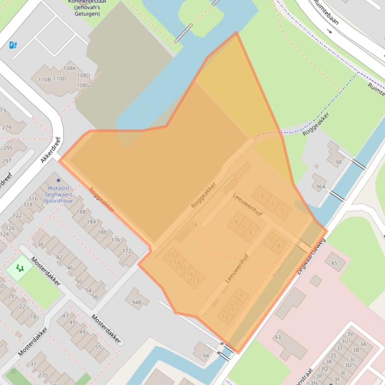 Kaart van postcodegebied 2723ZA.