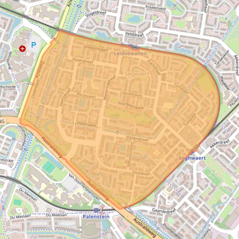 Kaart van postcodegebied 2724.