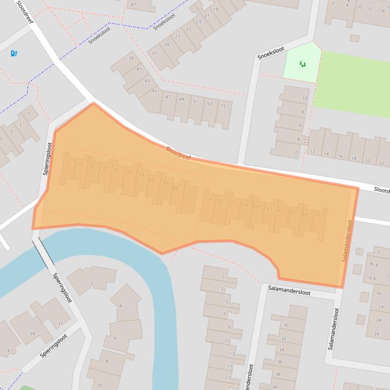 Kaart van postcodegebied 2724AB.