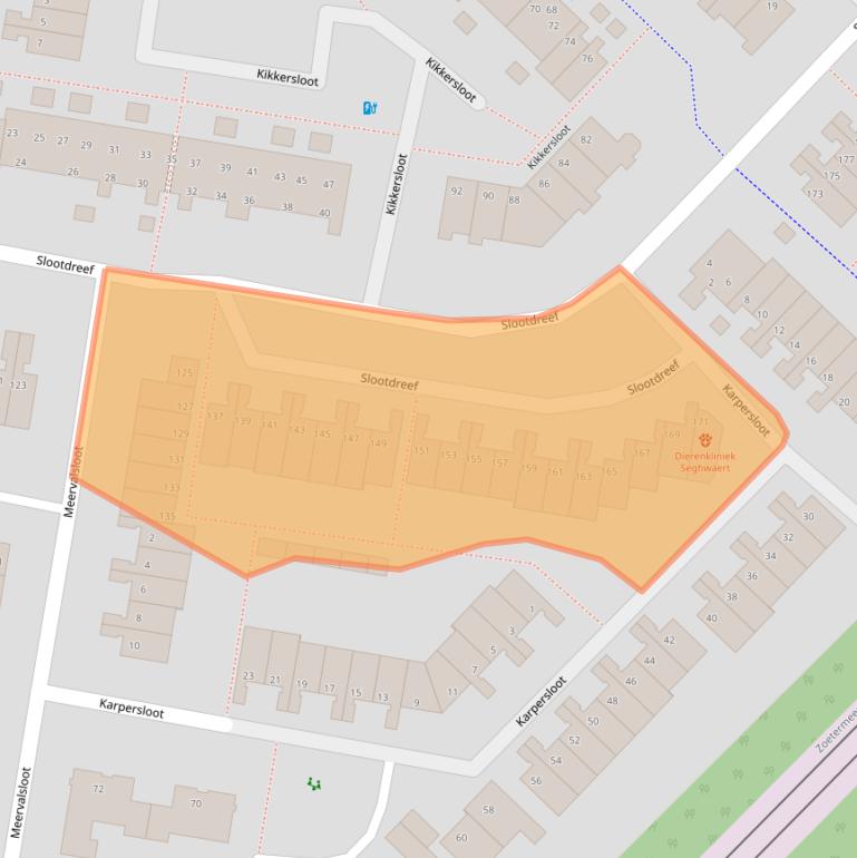 Kaart van postcodegebied 2724AE.