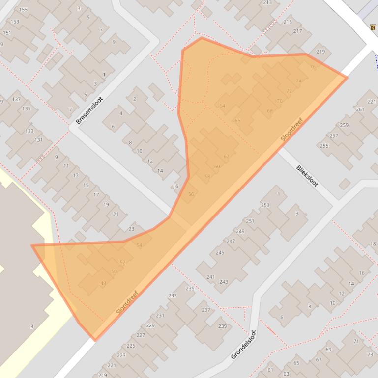 Kaart van postcodegebied 2724AN.