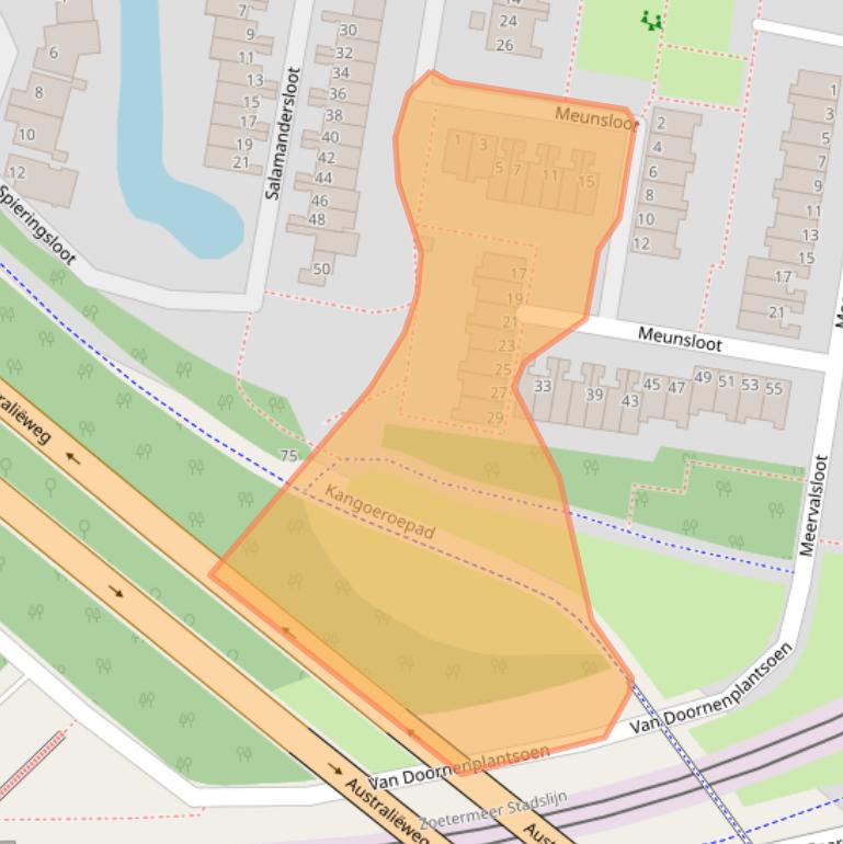 Kaart van postcodegebied 2724BE.