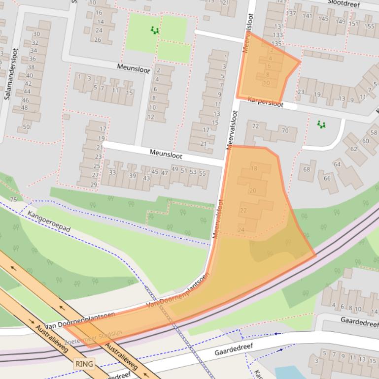 Kaart van postcodegebied 2724BK.