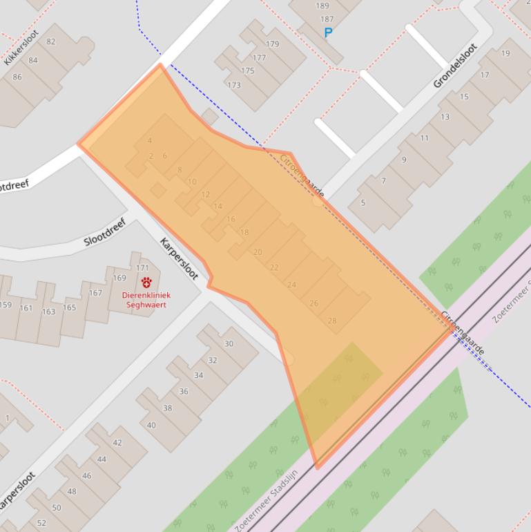 Kaart van postcodegebied 2724BN.