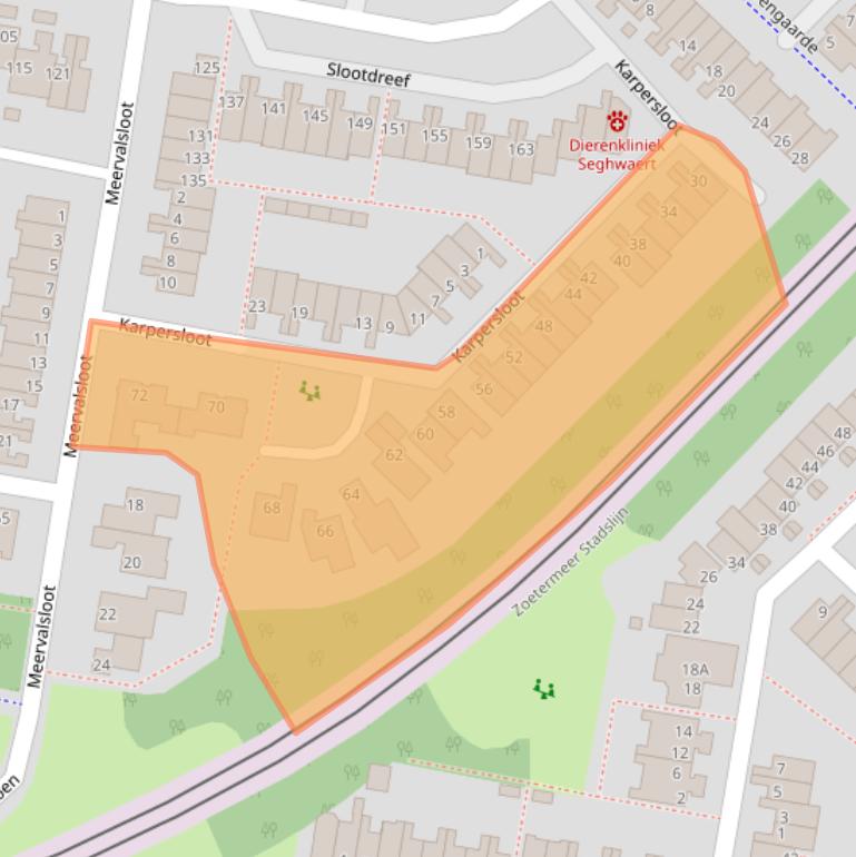 Kaart van postcodegebied 2724BP.