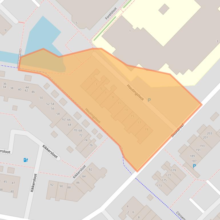 Kaart van postcodegebied 2724CB.