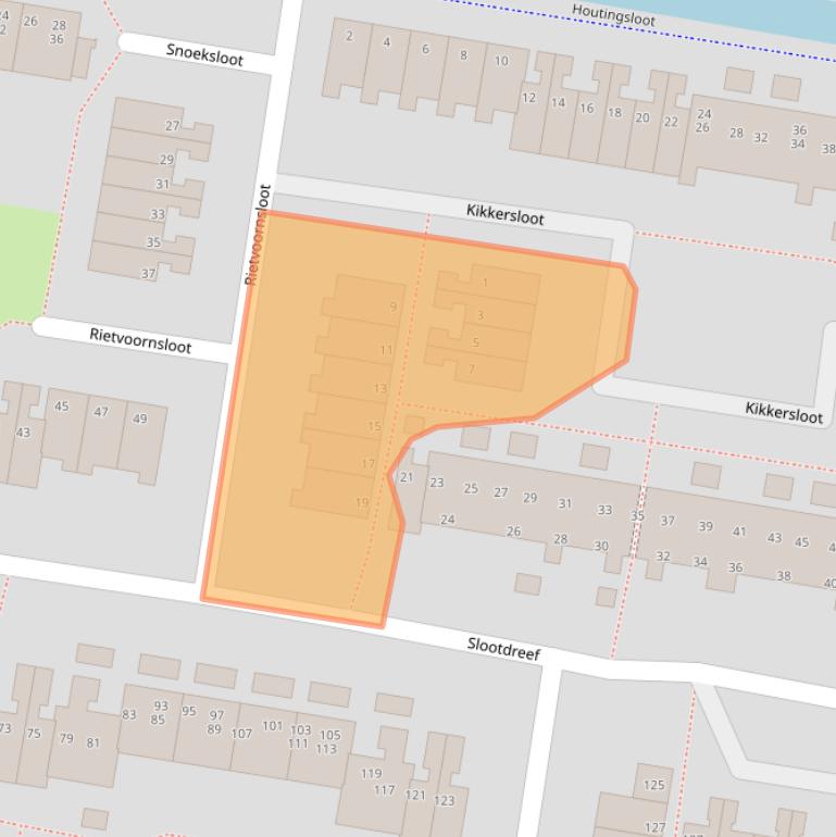 Kaart van postcodegebied 2724CC.