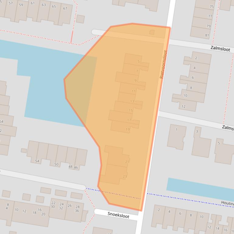 Kaart van postcodegebied 2724CJ.