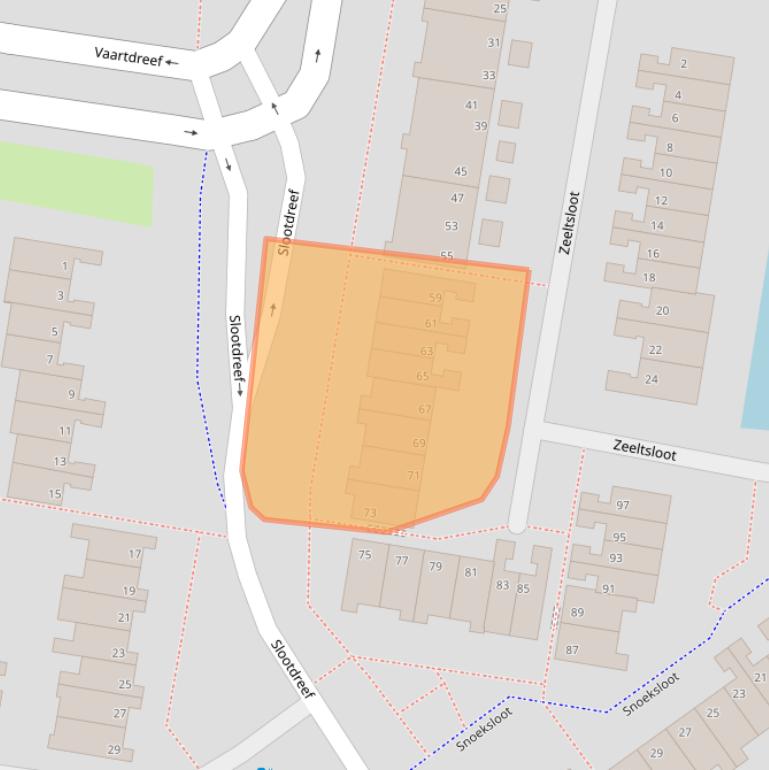 Kaart van postcodegebied 2724EB.