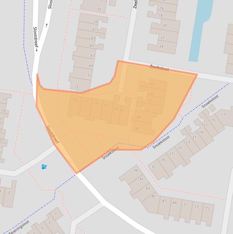 Kaart van postcodegebied 2724EC.