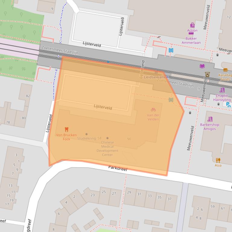 Kaart van postcodegebied 2724EK.