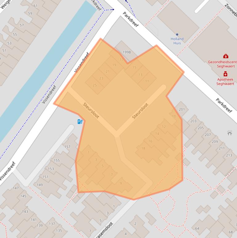 Kaart van postcodegebied 2724EN.