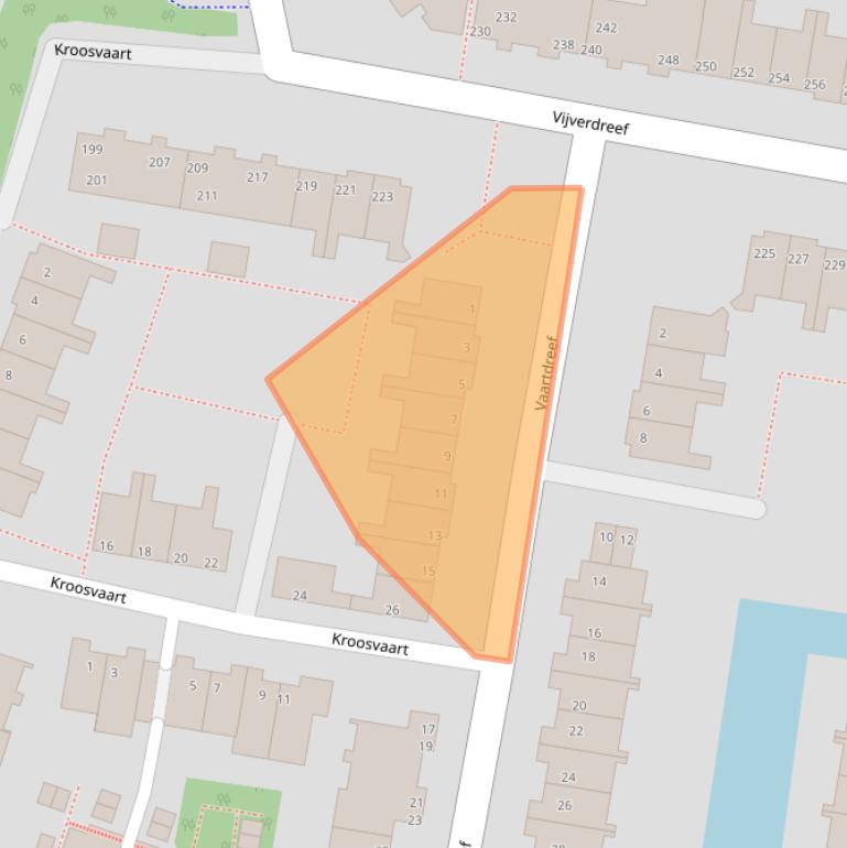 Kaart van postcodegebied 2724GA.