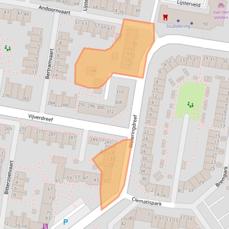 Kaart van postcodegebied 2724GS.