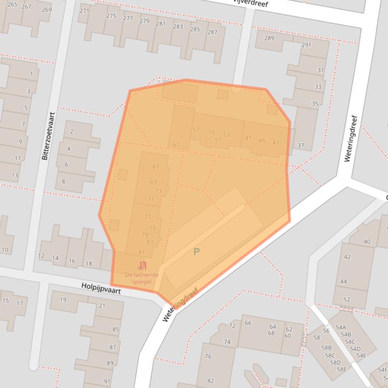 Kaart van postcodegebied 2724GT.