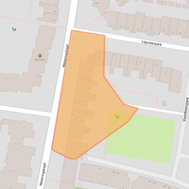 Kaart van postcodegebied 2724HC.