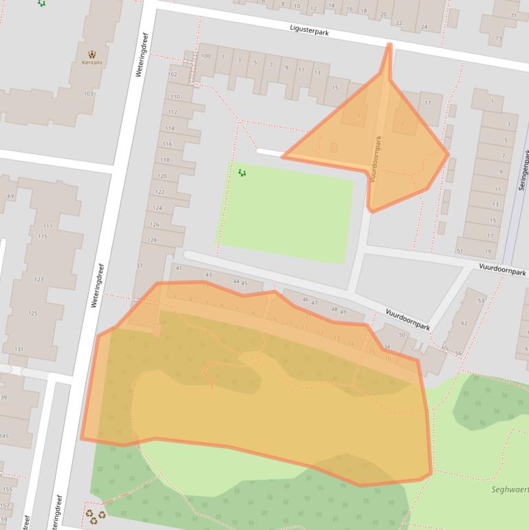 Kaart van postcodegebied 2724HE.