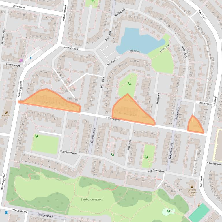 Kaart van postcodegebied 2724HJ.