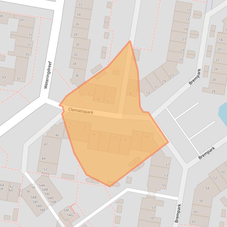 Kaart van postcodegebied 2724HX.