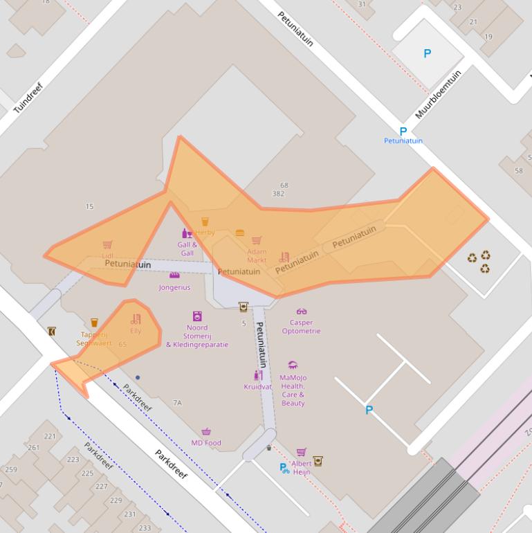 Kaart van postcodegebied 2724NB.