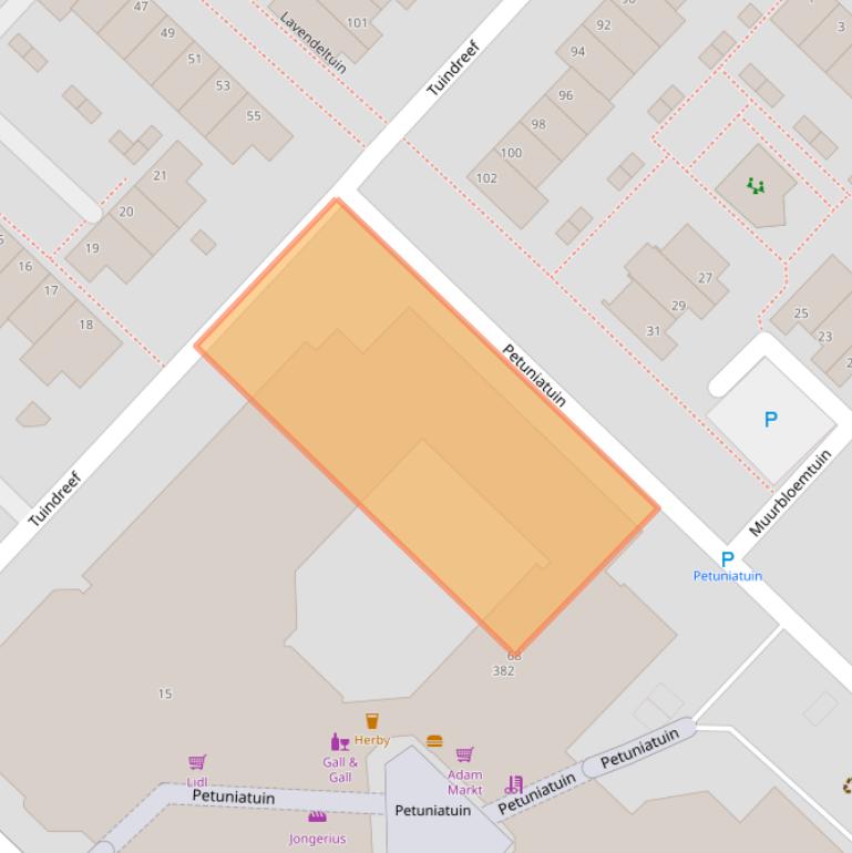 Kaart van postcodegebied 2724NE.