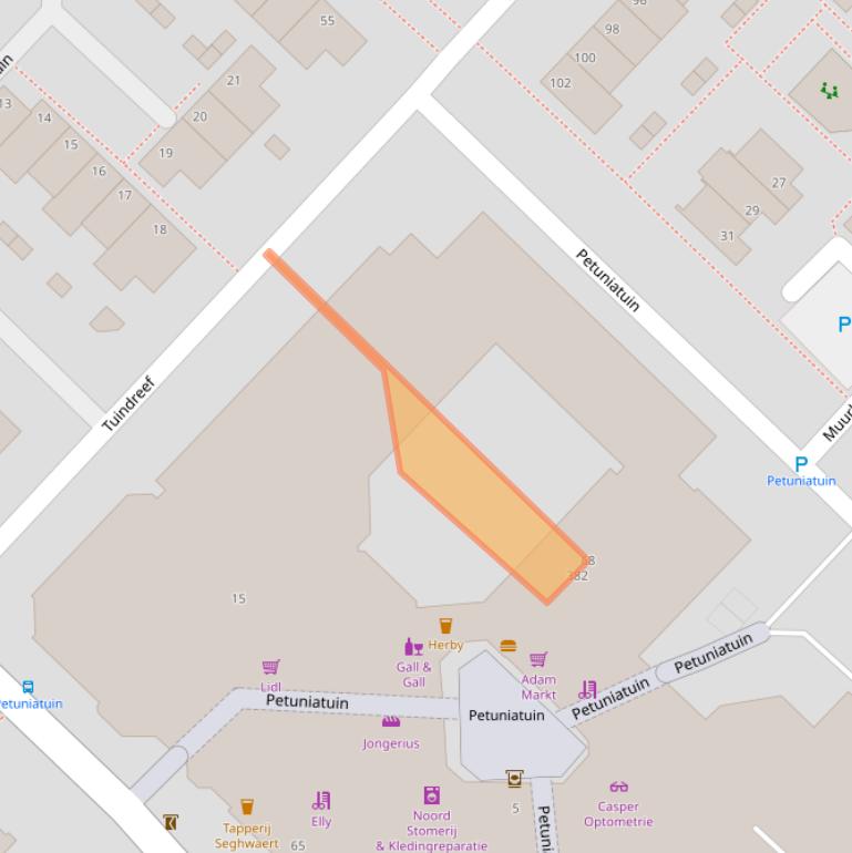 Kaart van postcodegebied 2724NG.