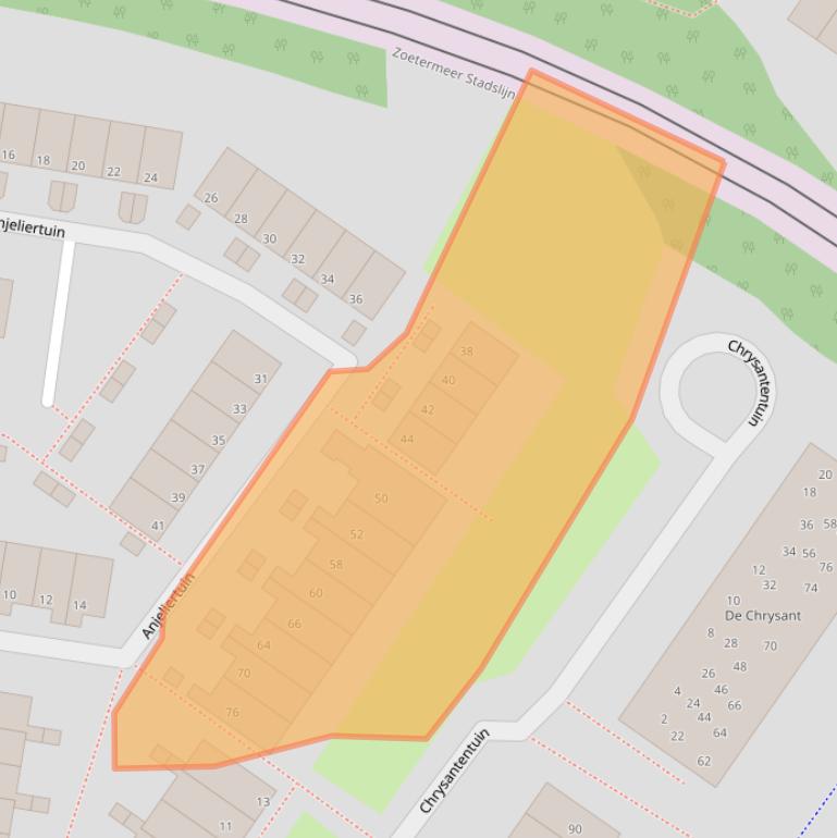 Kaart van postcodegebied 2724NK.