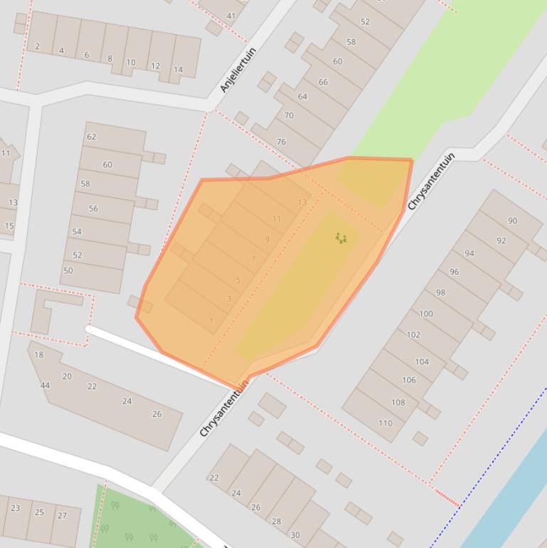 Kaart van postcodegebied 2724NL.