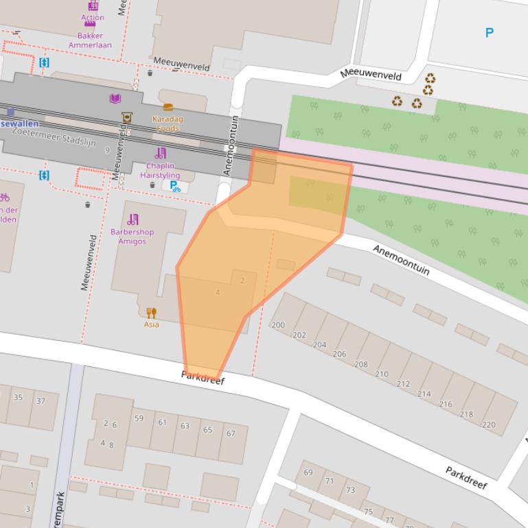 Kaart van postcodegebied 2724NV.
